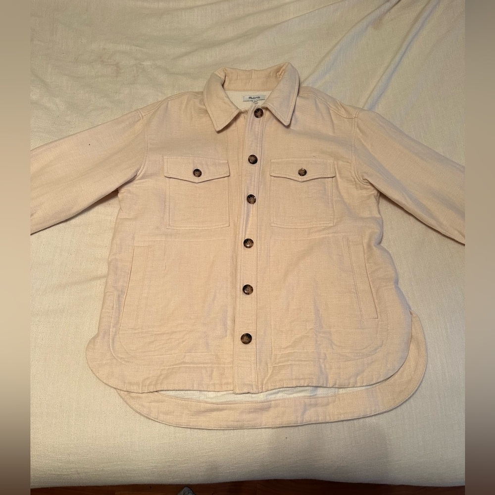MADEWELL Cream Button Top